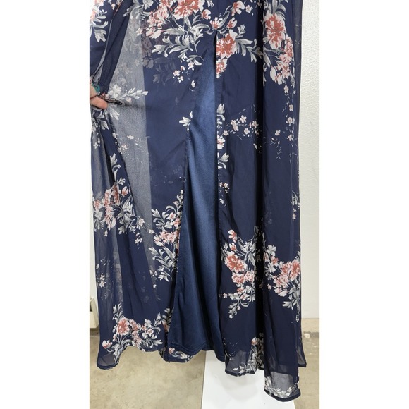 Baltic Born Naomi Short Sleeve Maxi Dress Blue Navy Floral Boho Size 2XL - Picture 10 of 15